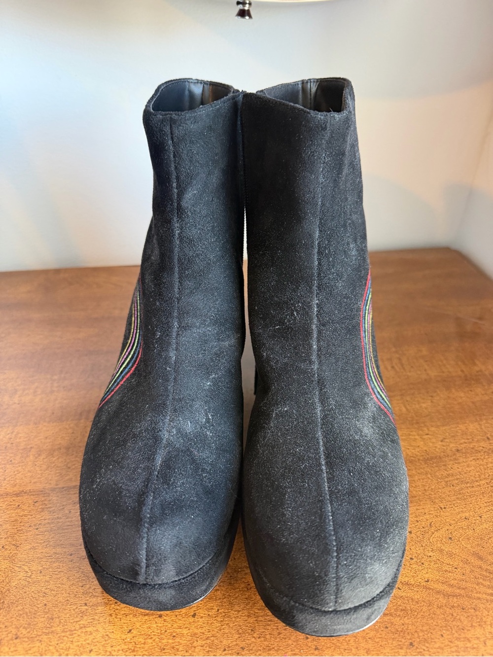 1970s Retro Inspired Black Suede Ankle Boots The Hippie Shake - Picture 3 of 6